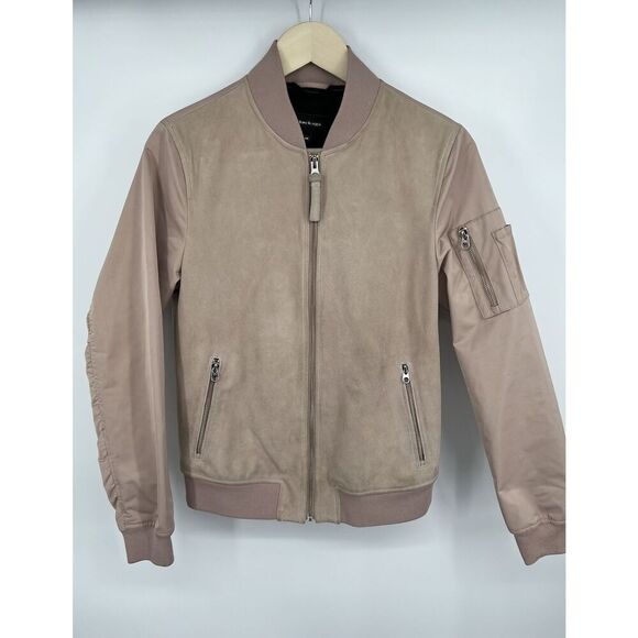 Mackage Vimka Bomber Goat Suede Dusty Pink Jacket Size Small - Picture 1 of 9